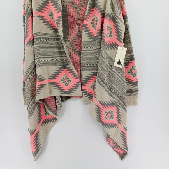 Dreamers Tribal Cardigan Womens S-M Pink Open Front Southwestern - Picture 4 of 16